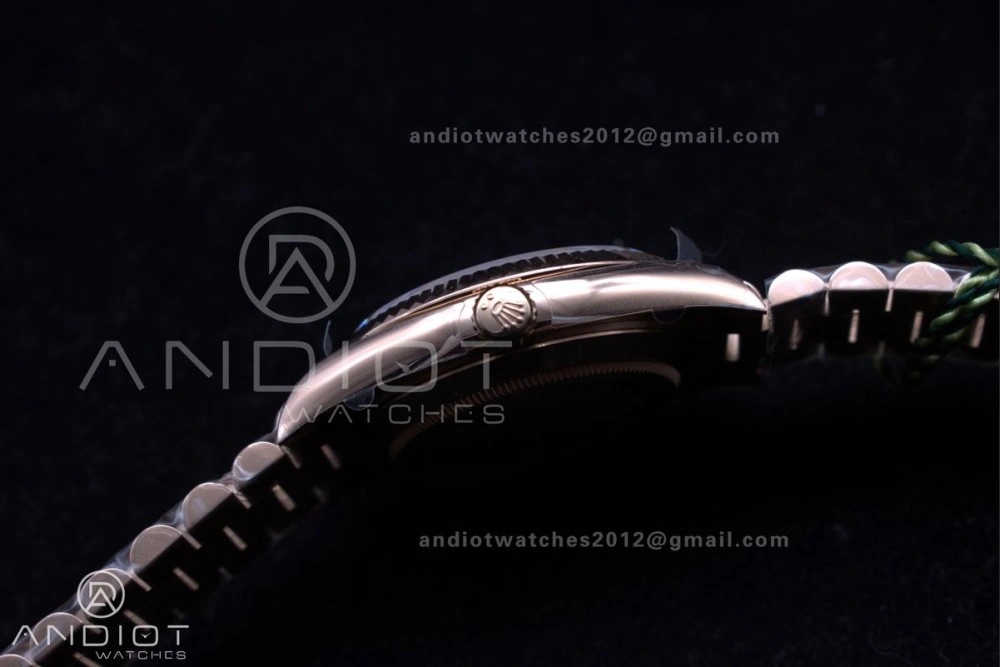 Attractive DayDate 40 RG GSF Gain Weight Brown Roman Dial on President Bracelet A 712