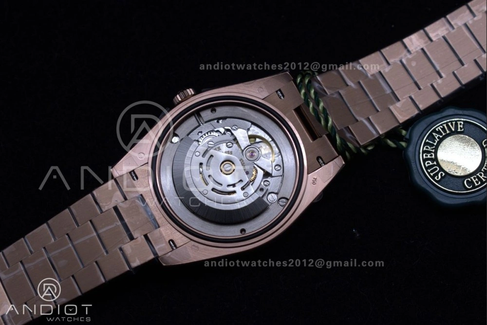 Attractive DayDate 40 RG GSF Gain Weight Brown Roman Dial on President Bracelet A 712