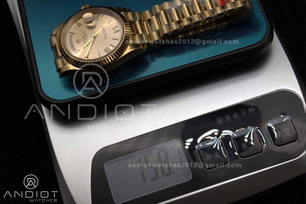 OnTrend DayDate 40 RG GSF Gain Weight Gold Roman Dial on President Bracelet A 390