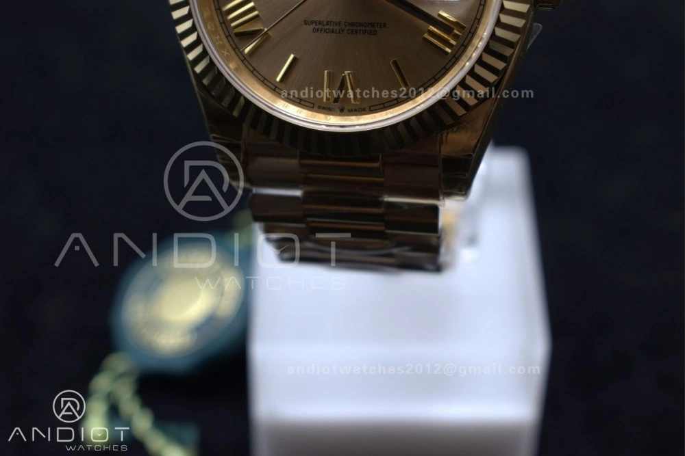 OnTrend DayDate 40 RG GSF Gain Weight Gold Roman Dial on President Bracelet A 390