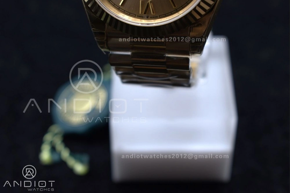 OnTrend DayDate 40 RG GSF Gain Weight Gold Roman Dial on President Bracelet A 390
