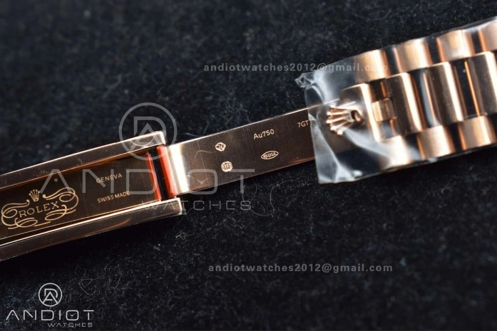WellDesigned DayDate 40 RG JDF 904L Steel Meteorite Dial Crystal Markers On President Bracelet A 708