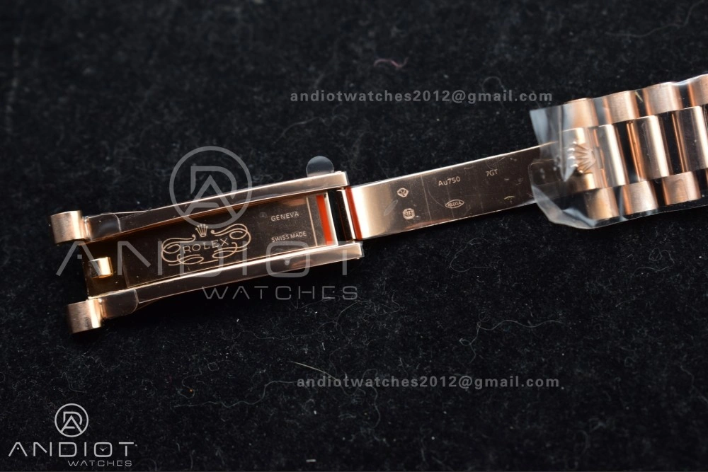 Soft DayDate 40 RG QF Best Edition 904L Steel Slate Ombre Dial on President Bracelet A2836 V4 (Gain Weight) 711