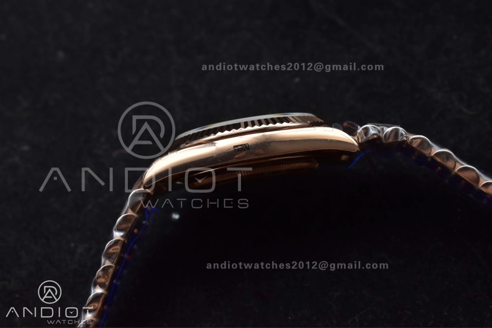 Soft DayDate 40 RG QF Best Edition 904L Steel Slate Ombre Dial on President Bracelet A2836 V4 (Gain Weight) 711