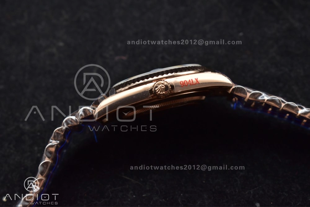 Soft DayDate 40 RG QF Best Edition 904L Steel Slate Ombre Dial on President Bracelet A2836 V4 (Gain Weight) 711