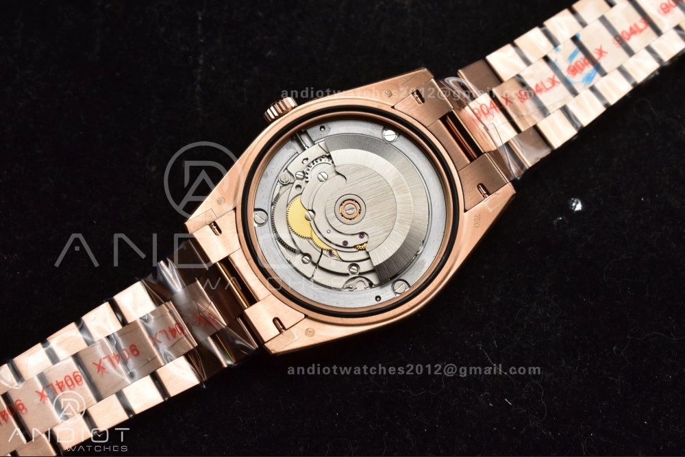 Soft DayDate 40 RG QF Best Edition 904L Steel Slate Ombre Dial on President Bracelet A2836 V4 (Gain Weight) 711