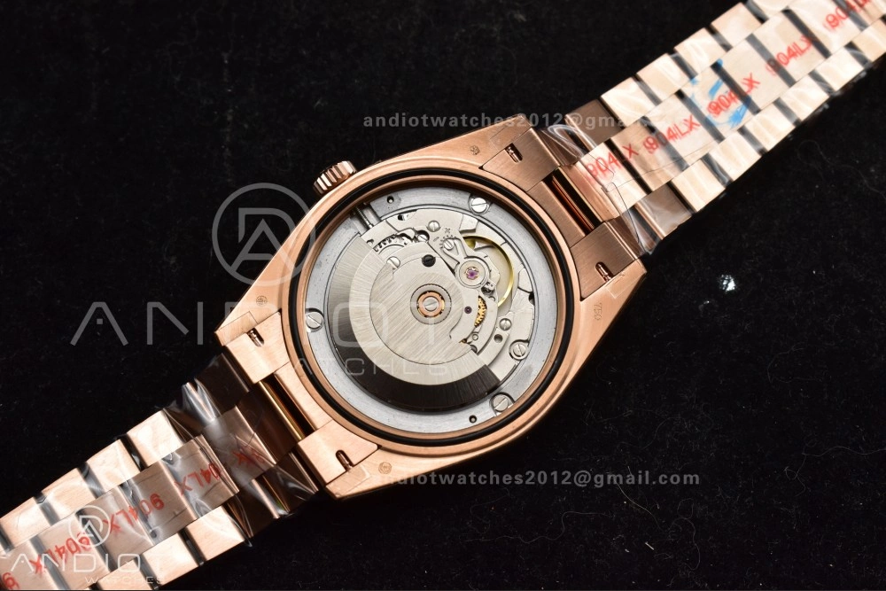 Soft DayDate 40 RG QF Best Edition 904L Steel Slate Ombre Dial on President Bracelet A2836 V4 (Gain Weight) 711