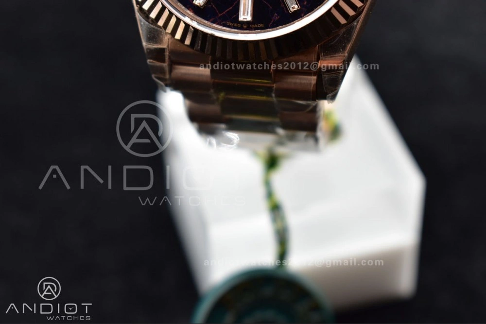 DayDate 40 RG TWF 316L Steel Meteorite Dial Crystal Markers on President Bracelet A SmartChoice 402