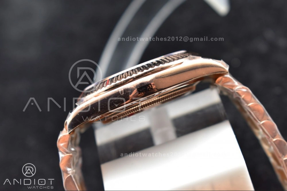 DayDate 40 RG TWF 316L Steel Meteorite Dial Crystal Markers on President Bracelet A SmartChoice 402