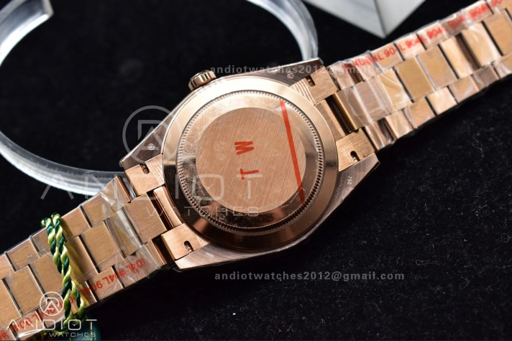 DayDate 40 RG TWF 316L Steel Meteorite Dial Crystal Markers on President Bracelet A SmartChoice 402