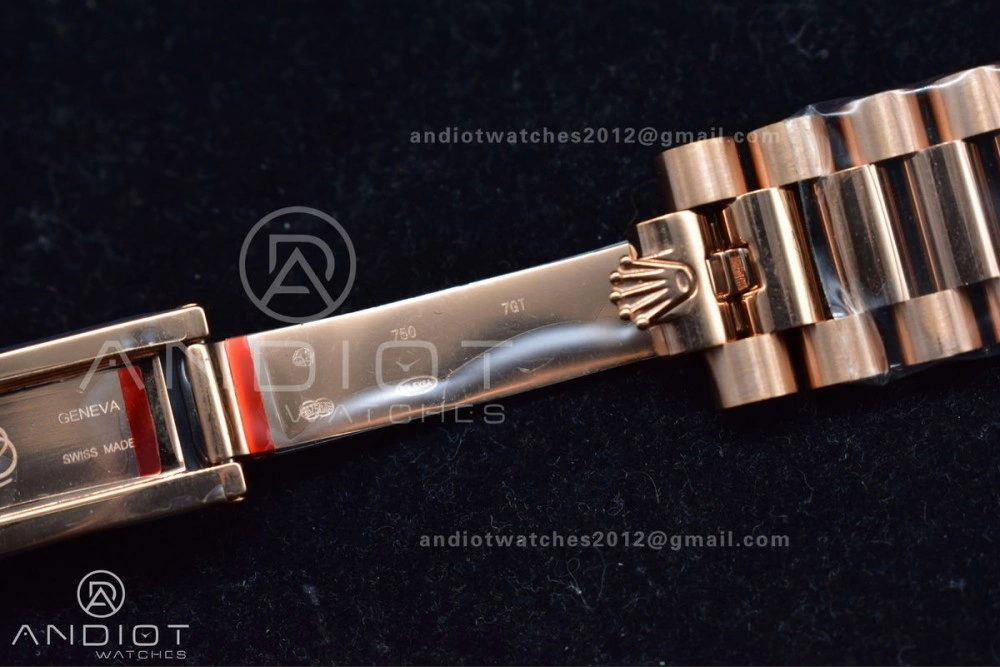 DayDate 40 RG TWF 316L Steel Meteorite Dial Crystal Markers on President Bracelet A SmartChoice 402