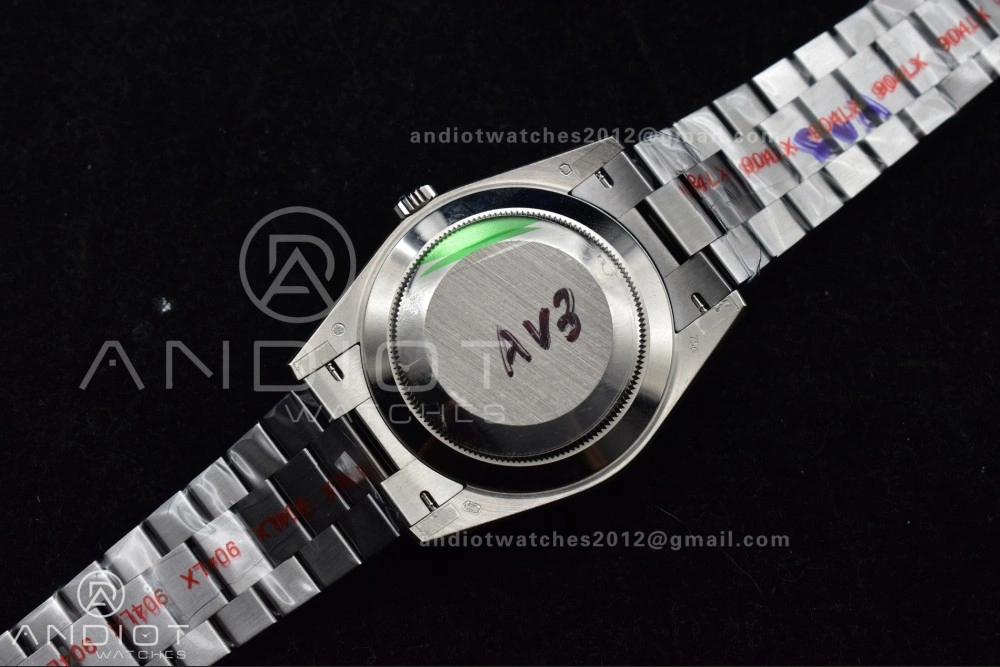Chic DayDate 40 SS GMF 904L Steel Black Crystal Dial on President Bracelet A2836 V3 (Gain Weight) 713