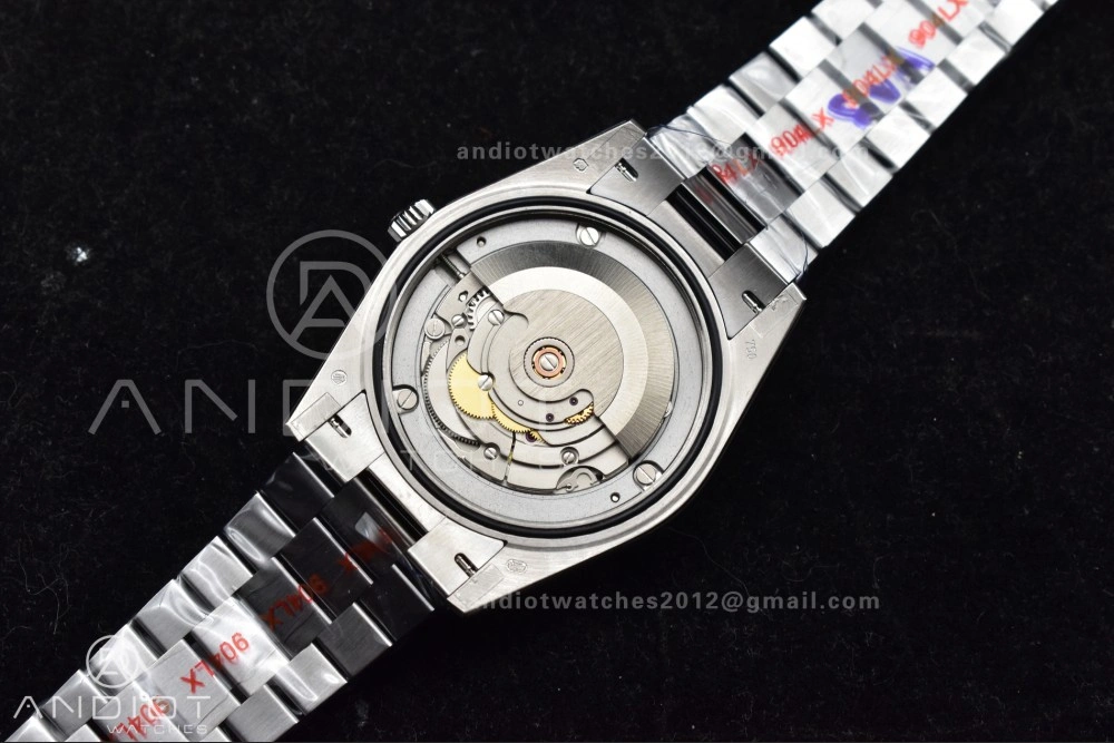 Chic DayDate 40 SS GMF 904L Steel Black Crystal Dial on President Bracelet A2836 V3 (Gain Weight) 713