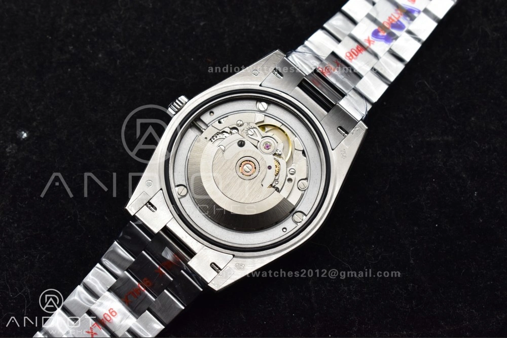 Chic DayDate 40 SS GMF 904L Steel Black Crystal Dial on President Bracelet A2836 V3 (Gain Weight) 713