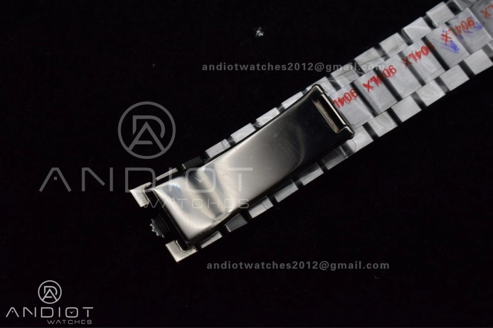 Functional DayDate 40 SS GMF 904L Steel Green Dial Arabic Markers On President Bracelet A 707