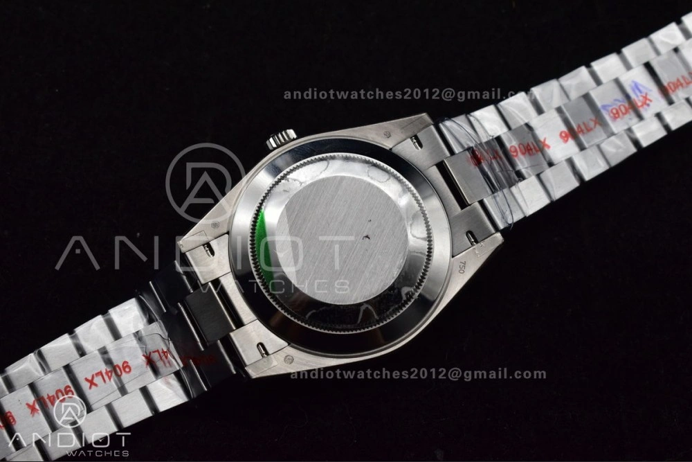 Functional DayDate 40 SS GMF 904L Steel Green Dial Arabic Markers On President Bracelet A 707
