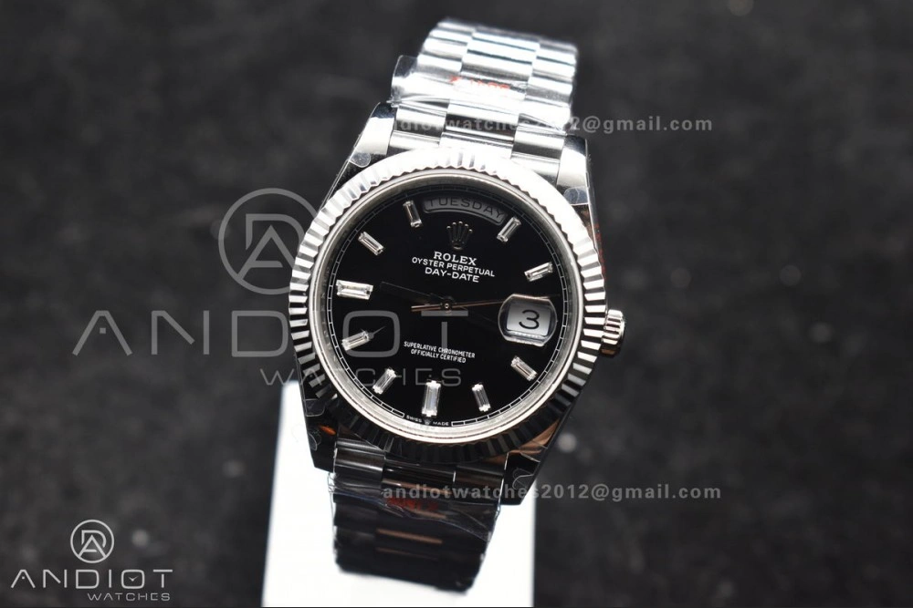 DayDate 40 SS GMF Gain Weight Black Crystal Dial On President Bracelet A Attractive 717