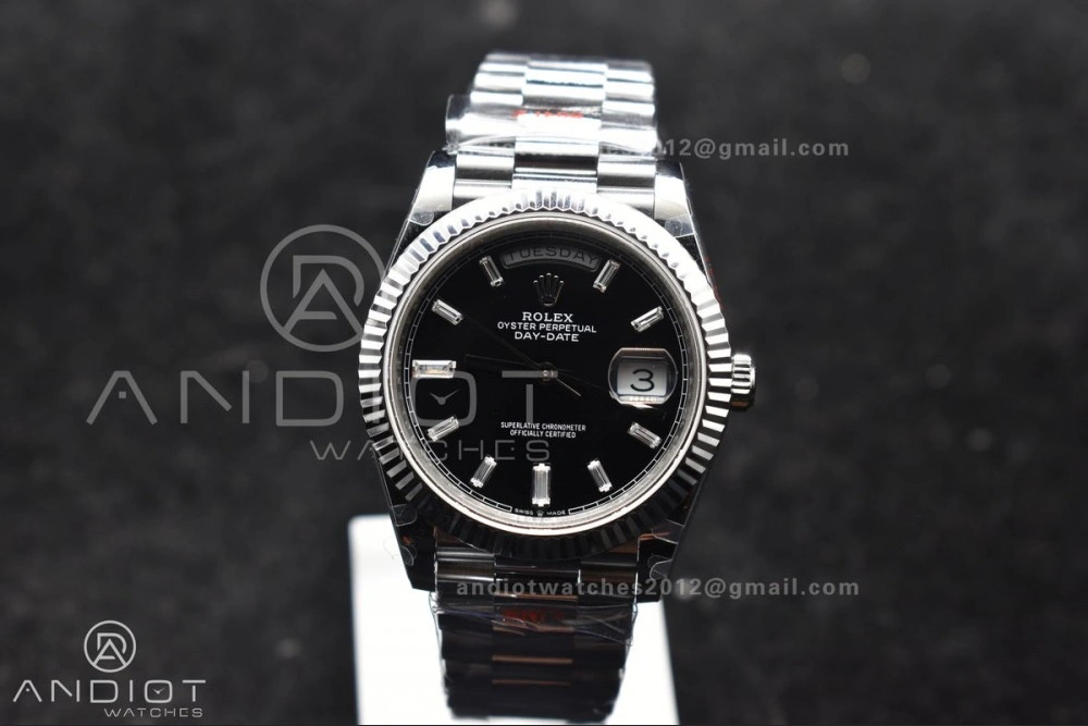DayDate 40 SS GMF Gain Weight Black Crystal Dial On President Bracelet A Attractive 717