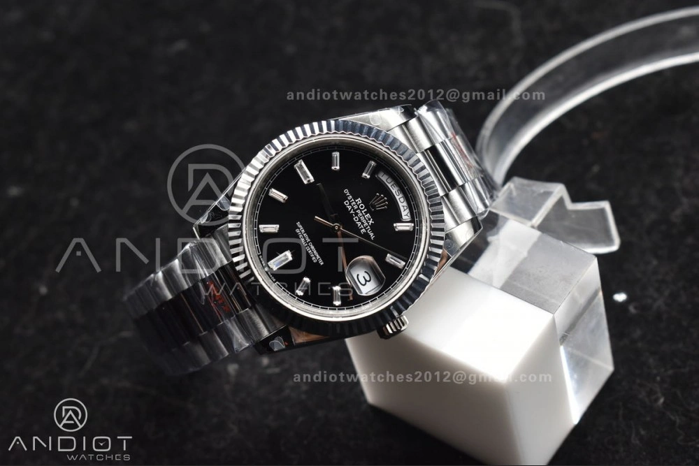 DayDate 40 SS GMF Gain Weight Black Crystal Dial On President Bracelet A Attractive 717