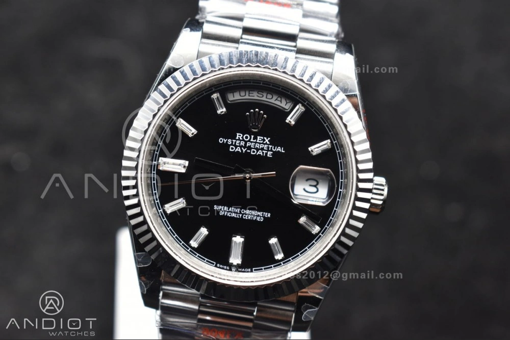 DayDate 40 SS GMF Gain Weight Black Crystal Dial On President Bracelet A Attractive 717
