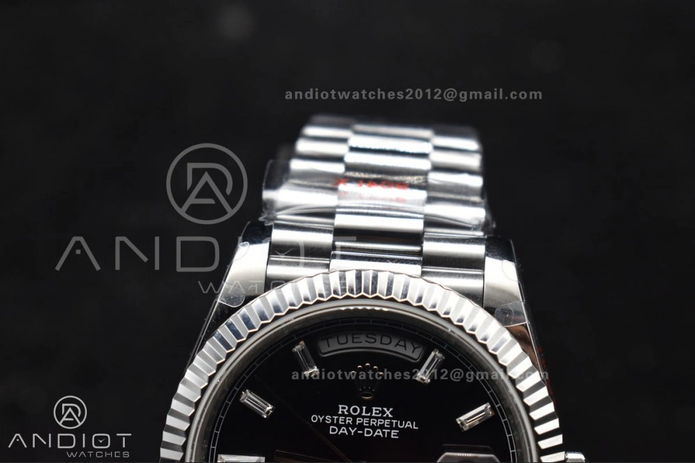 DayDate 40 SS GMF Gain Weight Black Crystal Dial On President Bracelet A Attractive 717