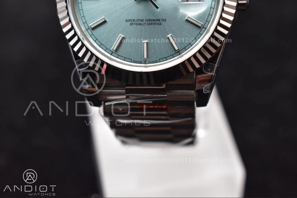 Popular DayDate 40 SS GMF Gain Weight Ice Blue Stick Dial on President Bracelet A 716