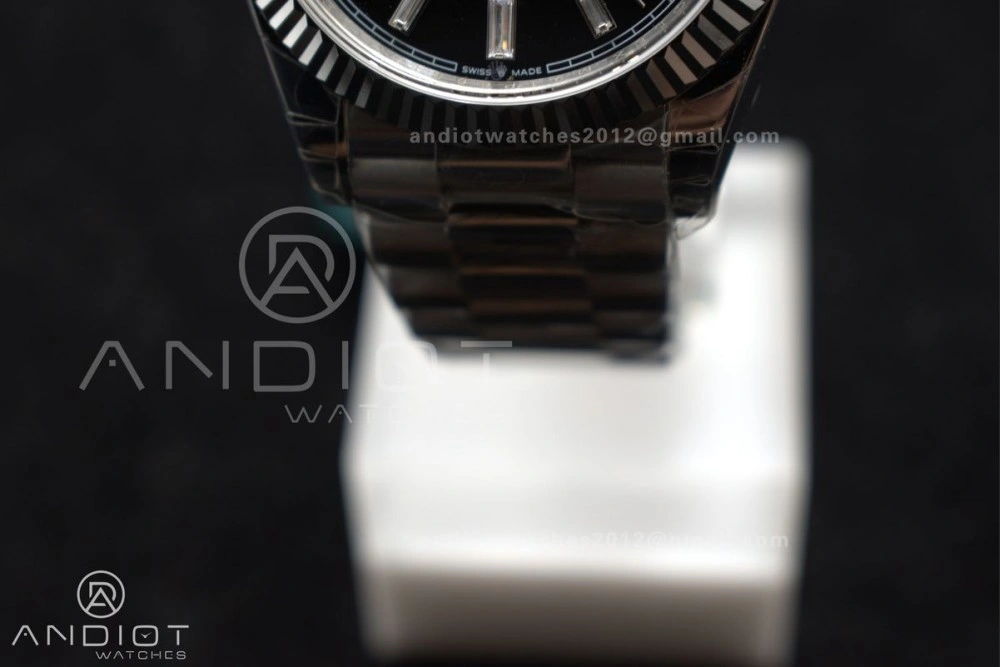 Bright DayDate 40 SS GSF Gain Weight Black Crystal Dial on President Bracelet A 718