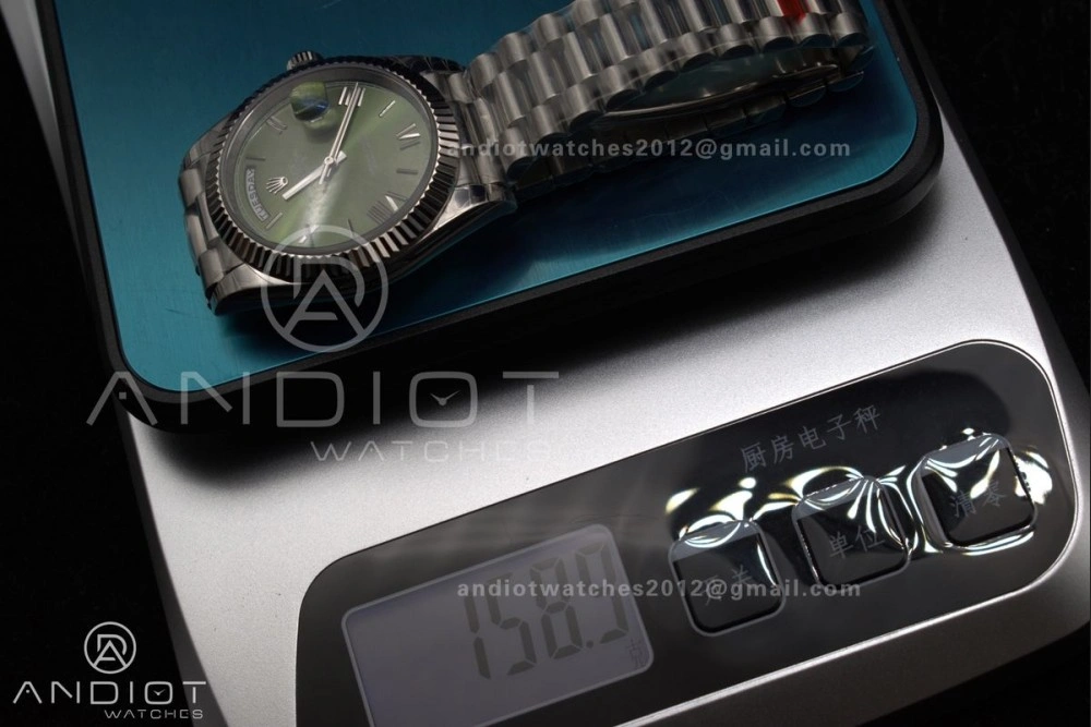 DayDate 40 SS GSF Gain Weight Green Roman Dial Bezel on President Bracelet A OdorResistant 719