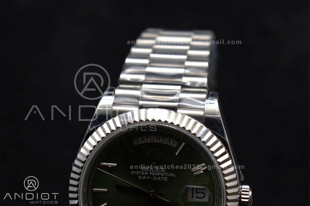 DayDate 40 SS GSF Gain Weight Green Roman Dial Bezel on President Bracelet A OdorResistant 719