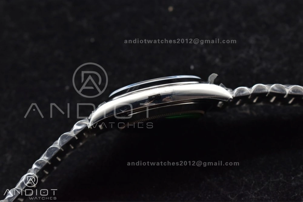 TimelessDesign DayDate 40 SS GSF Gain Weight Iced Blue Crystal Dial On President Bracelet A 720