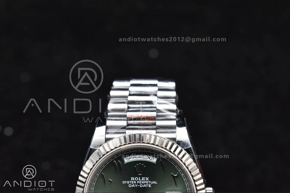DayDate 40 SS JDF 904L Steel Green Arabic Dial on President Bracelet VR3255 V3 (Gain Weight) UrbanStyle 722
