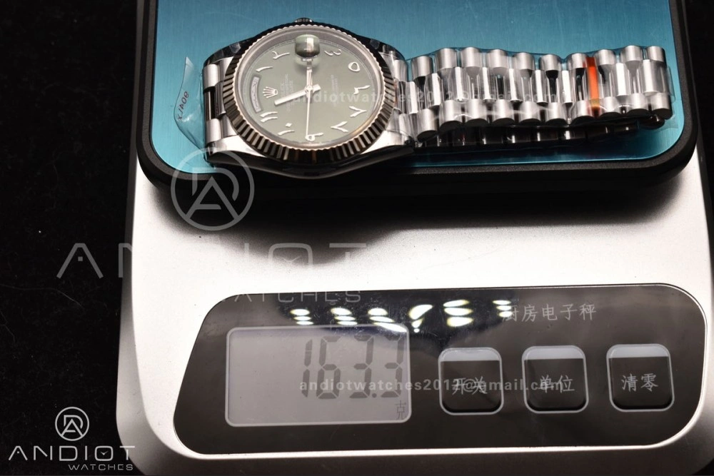 DayDate 40 SS JDF 904L Steel Green Arabic Dial on President Bracelet VR3255 V3 (Gain Weight) UrbanStyle 722