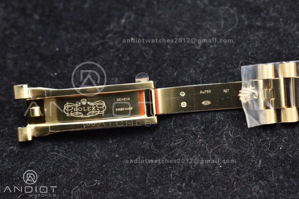 GoAnywhere DayDate 40 YG GMF Gain Weight 904L Steel Gold Dial Diamond Markers On President Bracelet A3255 V 723
