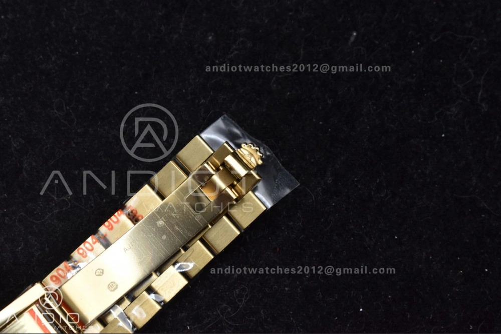 GoAnywhere DayDate 40 YG GMF Gain Weight 904L Steel Gold Dial Diamond Markers On President Bracelet A3255 V 723