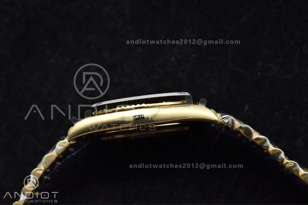 GoAnywhere DayDate 40 YG GMF Gain Weight 904L Steel Gold Dial Diamond Markers On President Bracelet A3255 V 723