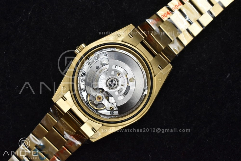 GoAnywhere DayDate 40 YG GMF Gain Weight 904L Steel Gold Dial Diamond Markers On President Bracelet A3255 V 723