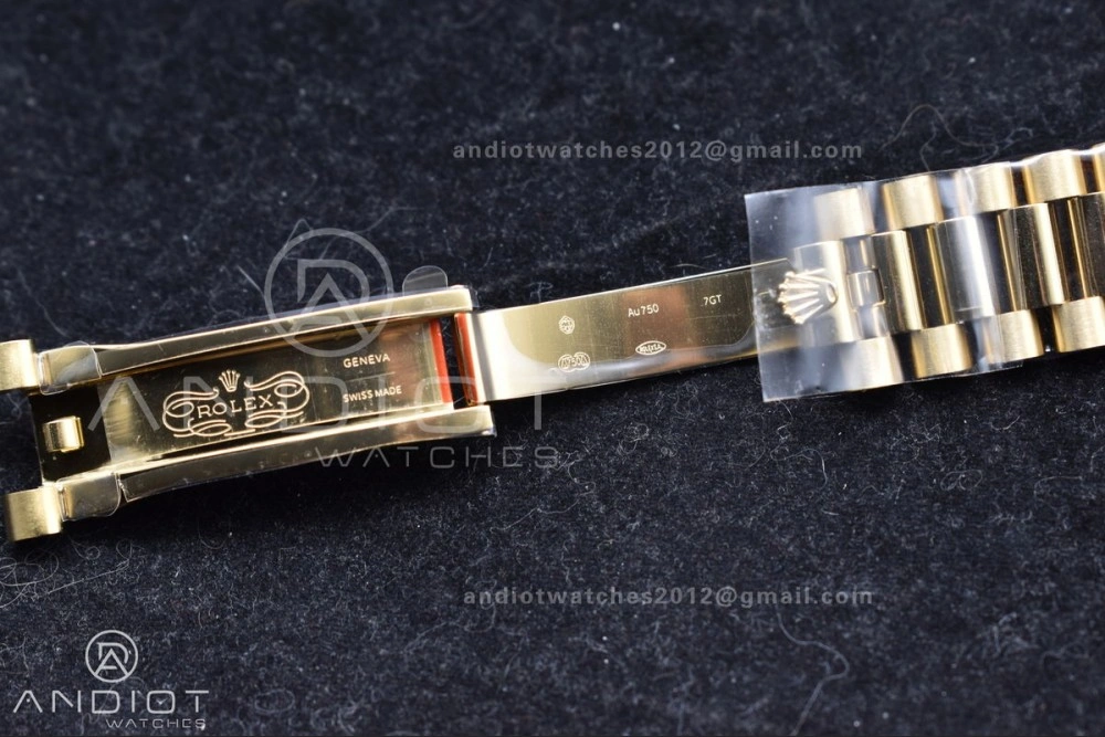DayDate 40 YG GMF Gain Weight 904L Steel Green Dial Roman Markers on President Bracelet A3255 V WellDesigned 754