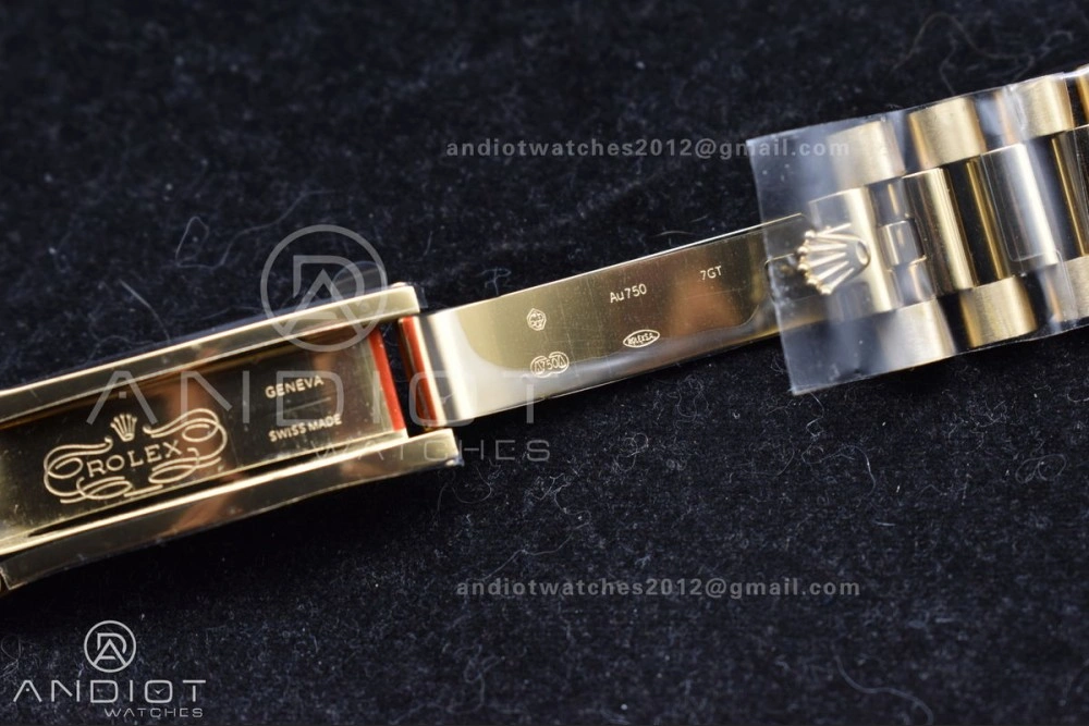 DayDate 40 YG GMF Gain Weight 904L Steel Green Dial Roman Markers on President Bracelet A3255 V WellDesigned 754