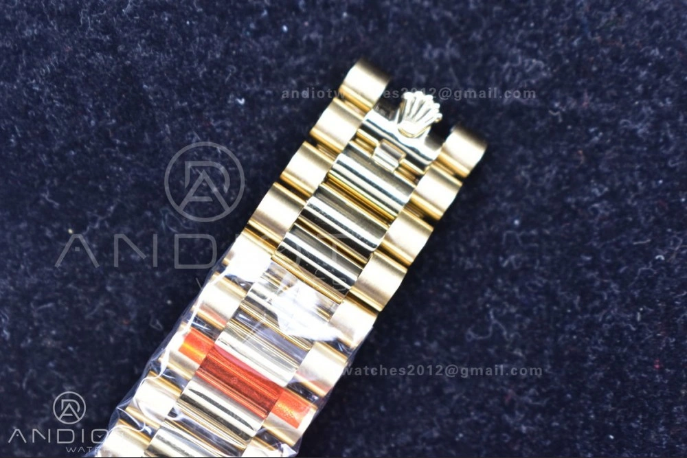 Reliable DayDate 40 YG GMF Plated 904L Steel Checked Dial Crystal Markers On President Bracelet A2836 V 772