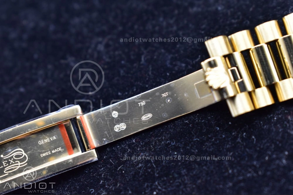 Reliable DayDate 40 YG GMF Plated 904L Steel Checked Dial Crystal Markers On President Bracelet A2836 V 772