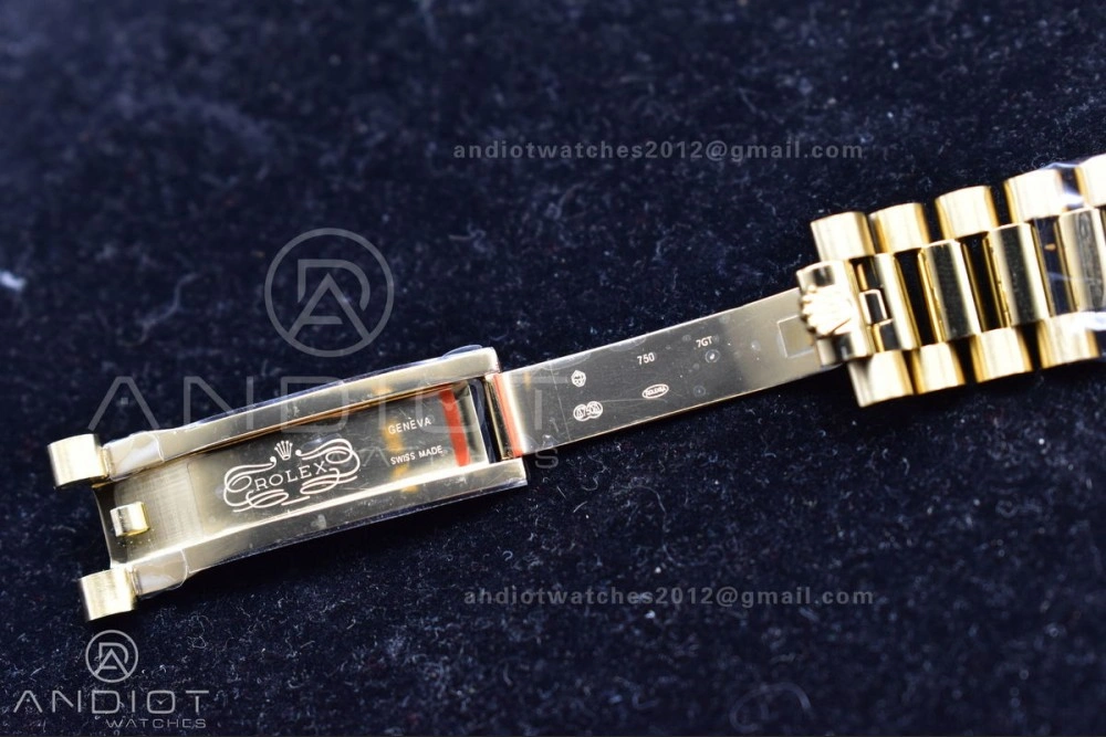 Reliable DayDate 40 YG GMF Plated 904L Steel Checked Dial Crystal Markers On President Bracelet A2836 V 772