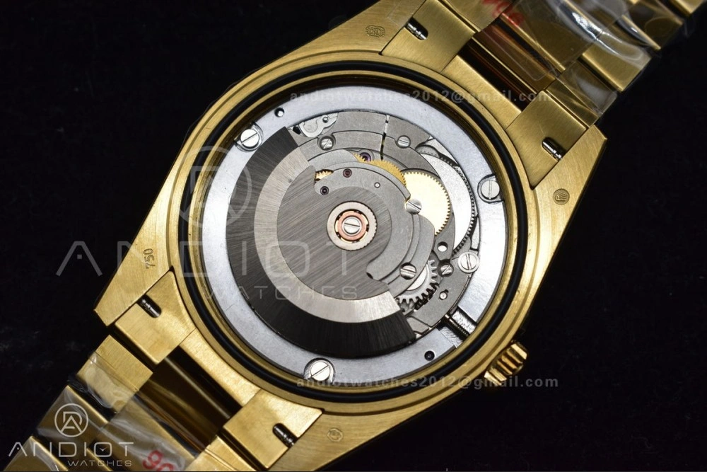 Reliable DayDate 40 YG GMF Plated 904L Steel Checked Dial Crystal Markers On President Bracelet A2836 V 772