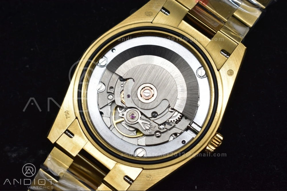Reliable DayDate 40 YG GMF Plated 904L Steel Checked Dial Crystal Markers On President Bracelet A2836 V 772