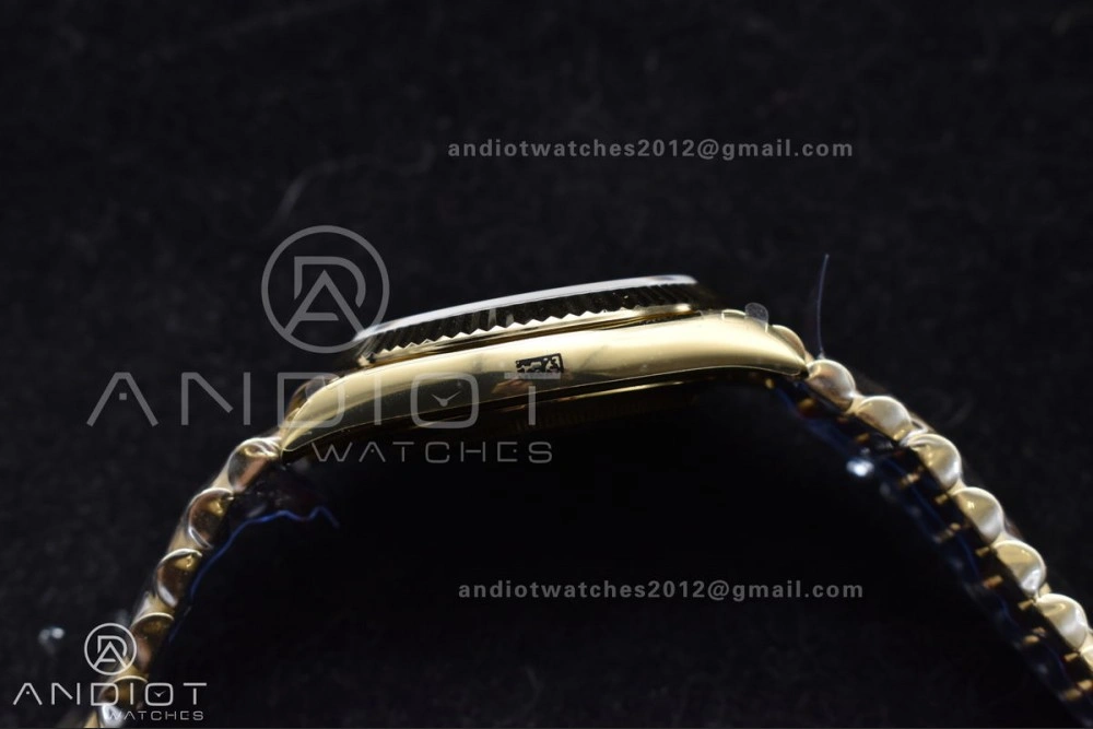 DayDate 40 YG GMF Tungsten Weighted 904L Steel White Dial Stick Markers On President Bracelet A2836 V Contemporary 730