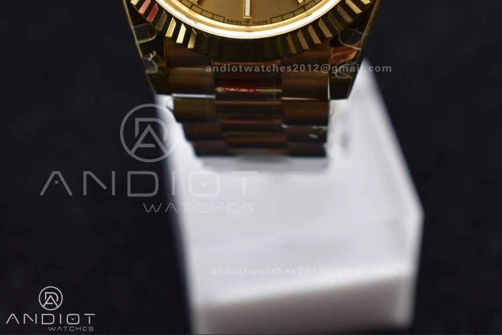 Affordable DayDate 40 YG JDF Gain Weight 904L Steel YG Dial Stick Markers on President Bracelet A2836 V 731