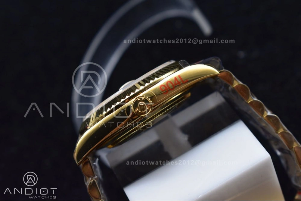 Affordable DayDate 40 YG JDF Gain Weight 904L Steel YG Dial Stick Markers on President Bracelet A2836 V 731