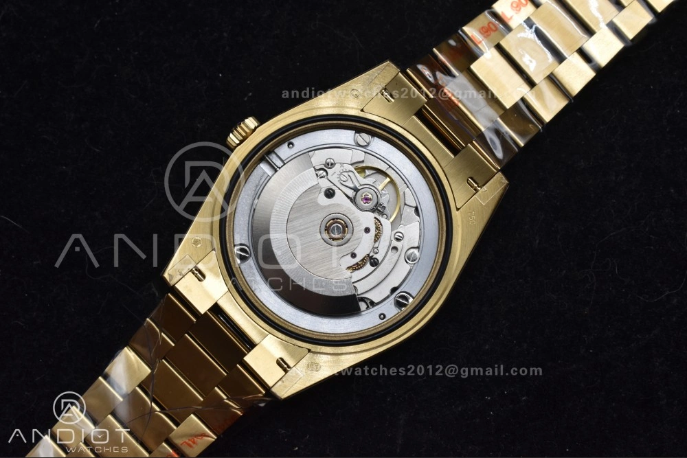 GoAnywhere DayDate 40 YG QF Best Edition 904L Steel Green Black Dial on President Bracelet A2836 V4 (Gain Weight) 725