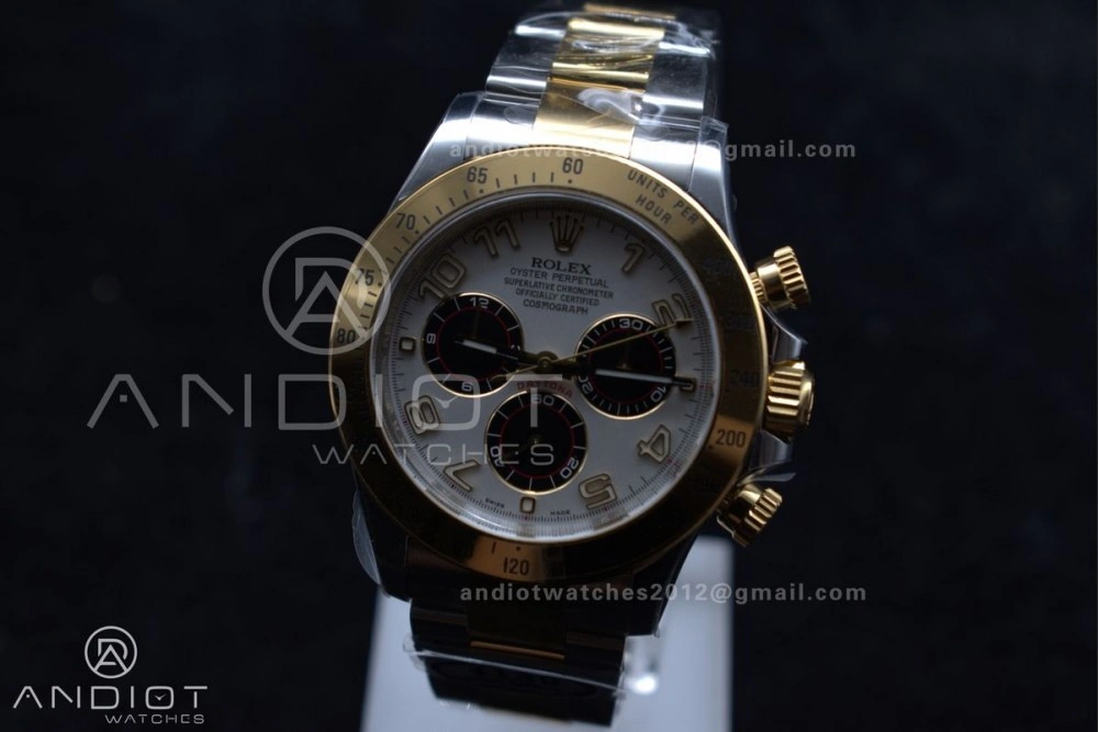 Daytona 116503 Clean 1:1 Best Edition White Dial Arabic Markers on SS YG Bracelet SA4130 V GoodFit 737