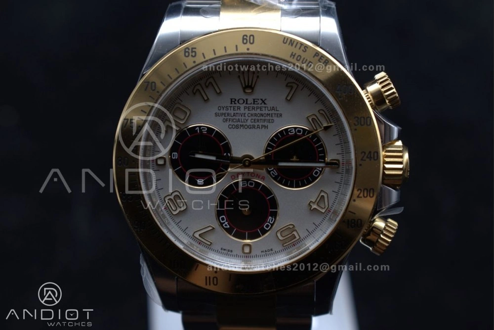 Daytona 116503 Clean 1:1 Best Edition White Dial Arabic Markers on SS YG Bracelet SA4130 V GoodFit 737
