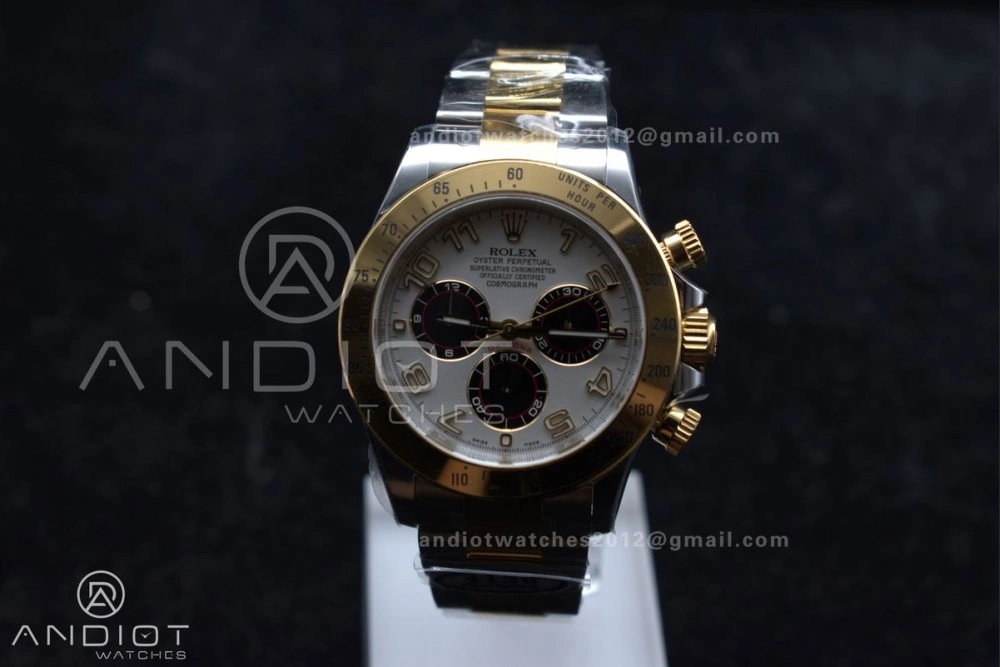 Daytona 116503 Clean 1:1 Best Edition White Dial Arabic Markers on SS YG Bracelet SA4130 V GoodFit 737
